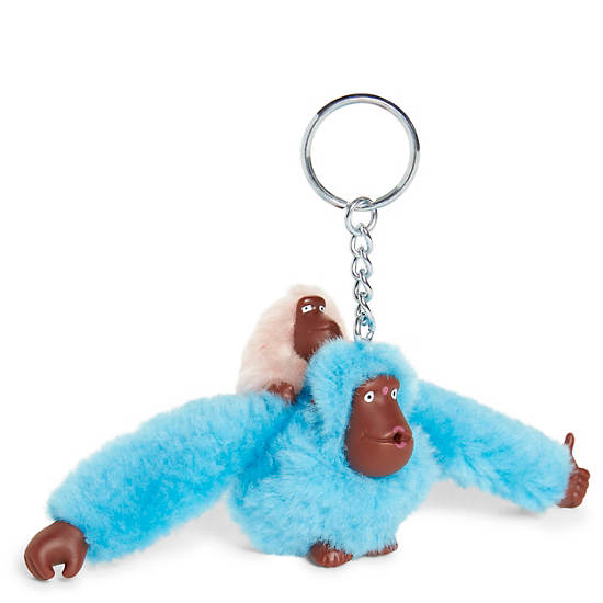 Kipling Mom And Baby Classic Monkey Keychain Accessories Warm Blue | CA 1942YX